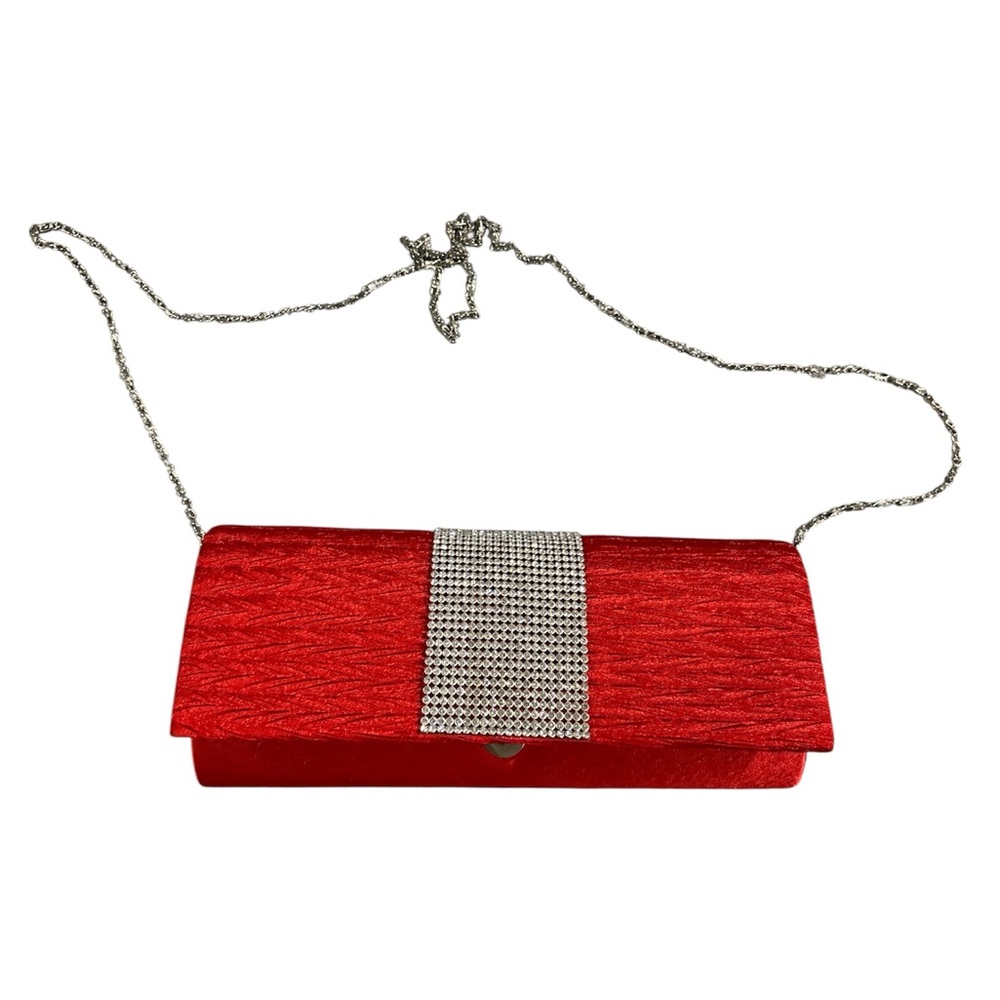 EUC Red Clutch with Silver Accents